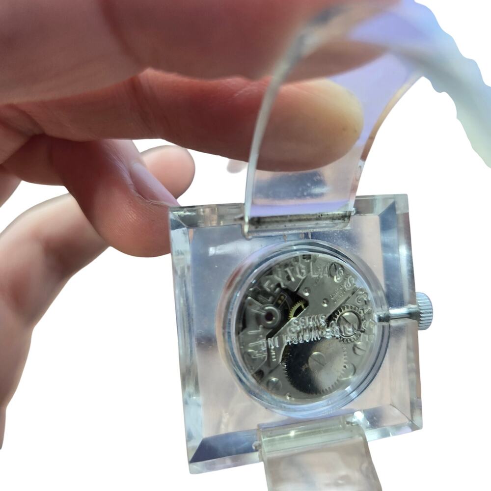 Vintage Sutton Blue Dial/Transparent Case and Bracelet Bangle Watch - Picture 4 of 9